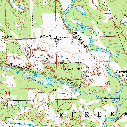 Topographic Map of Wheeler Pit, MI