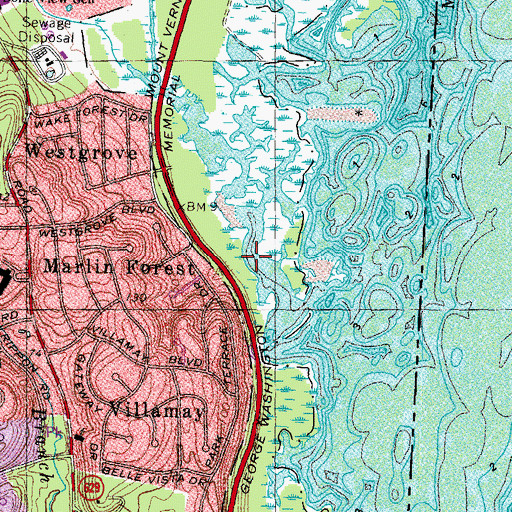 Topographic Map of Hog Island Gut, VA