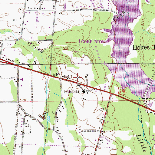 Topographic Map of Brierwood Hills Baptist Church, AL