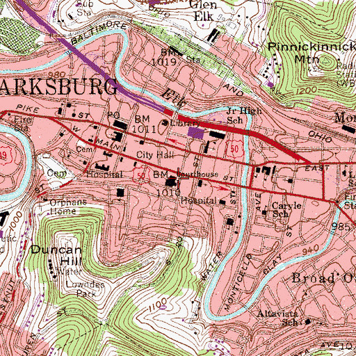 Topographic Map of Harrison County Sheriff's Office, WV
