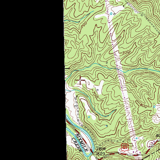 Topographic Map of Adcock Cemetery, KY