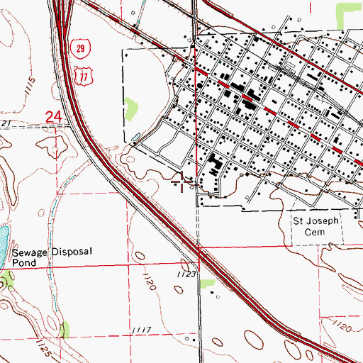 Topographic Map of Elk Point-Jefferson Elementary School, SD
