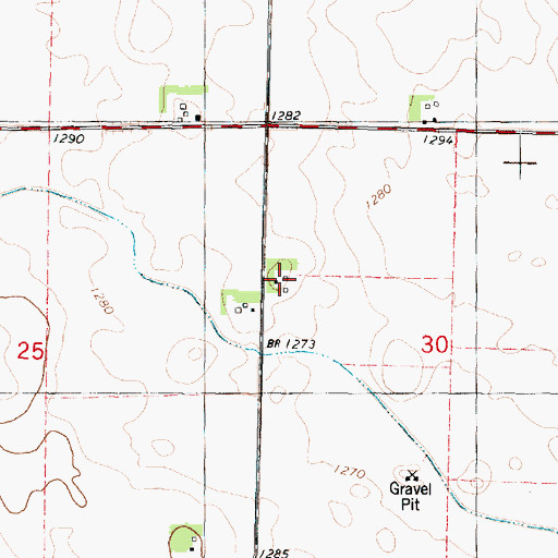 Topographic Map of Fisher Farm, IA