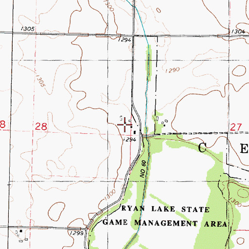 Topographic Map of Larson Farms, IA
