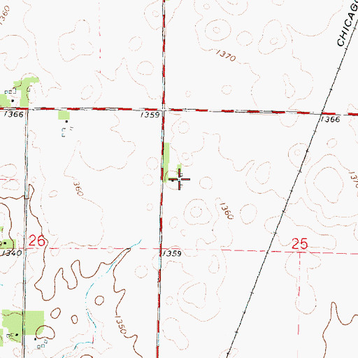 Topographic Map of Madison Farms, IA