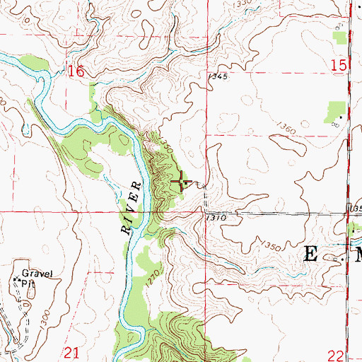 Topographic Map of River Oaks Farm, IA