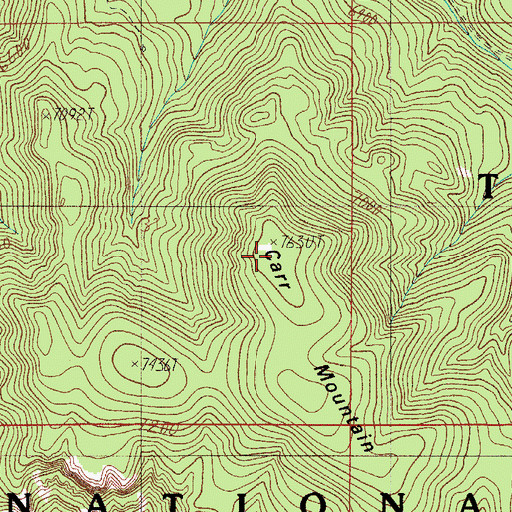 Topographic Map of Carr Mountain, AZ