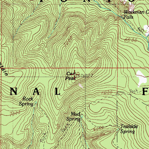 Topographic Map of Carr Peak, AZ