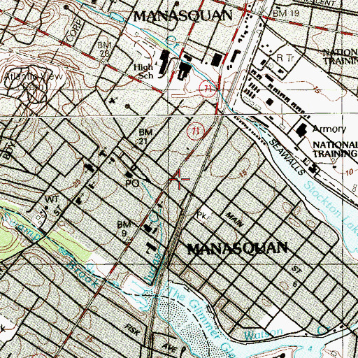 Topographic Map of Manasquan Police Department, NJ