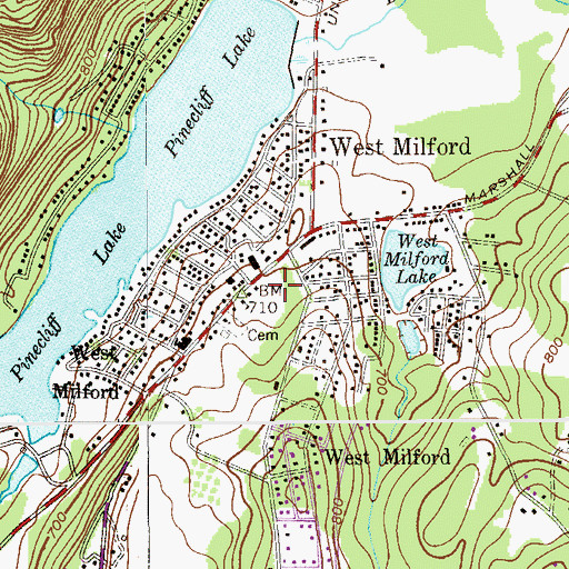 Topographic Map of West Milford Township Police Department, NJ