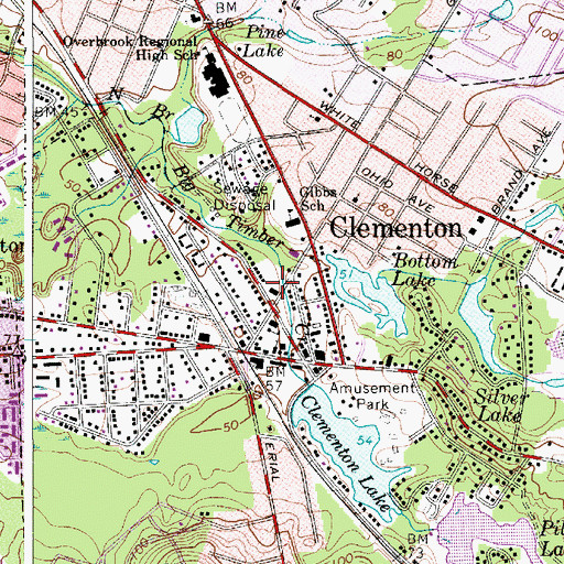 Topographic Map of Clementon Police Department, NJ