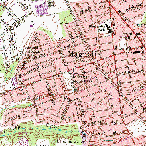 Topographic Map of Magnolia Police Department, NJ