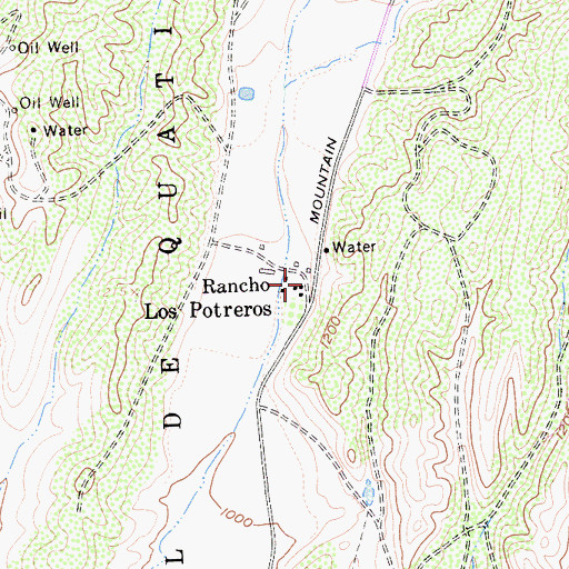 Topographic Map of Rancho Los Potreros, CA