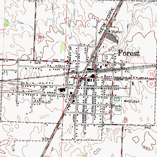 Topographic Map of Forest Police Department, OH