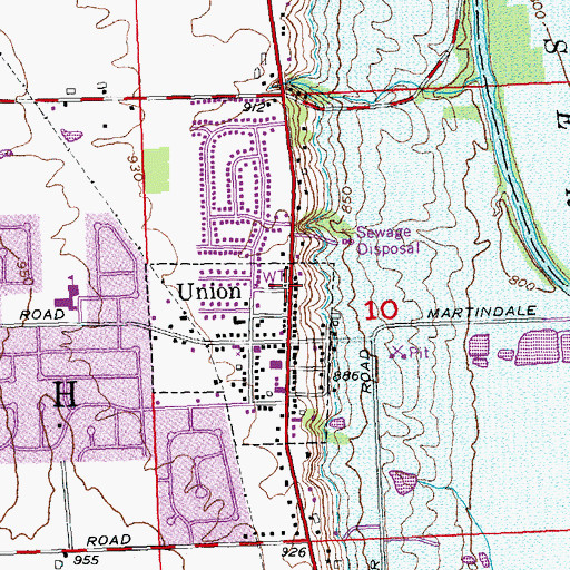 Topographic Map of Union Police Department, OH