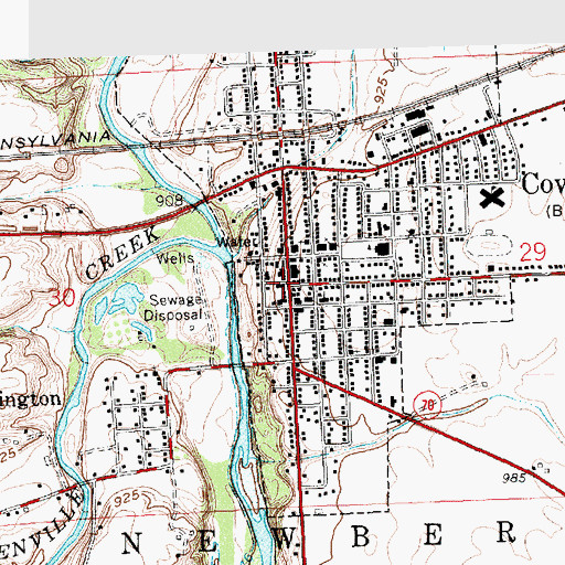 Topographic Map of Covington City Police Department, OH