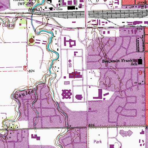 Topographic Map of Altru Health System Hospital, ND