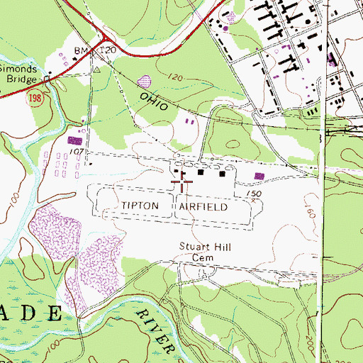 Topographic Map of Tipton Airport, MD
