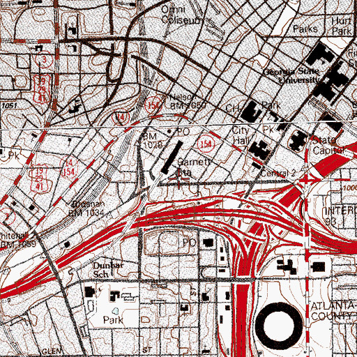 Topographic Map of Atlanta Police Department City Jail, GA