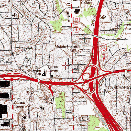 Topographic Map of Atlanta Police Department Zone 3 Precinct, GA