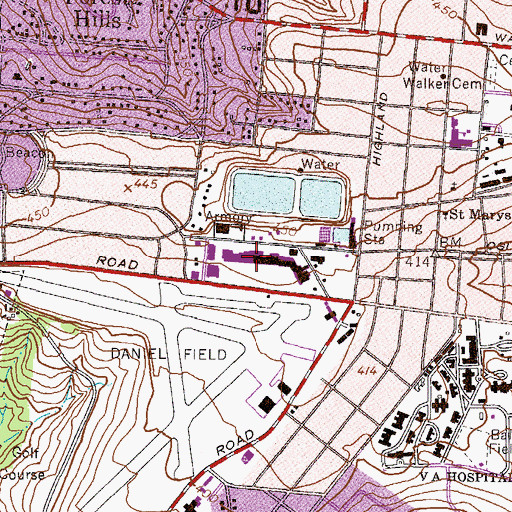 Topographic Map of Richmond County Sheriff's Office Daniel Village Substation, GA