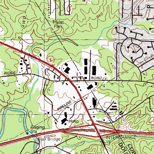 Topographic Map of Douglas County Sheriff Lithia Precinct, GA