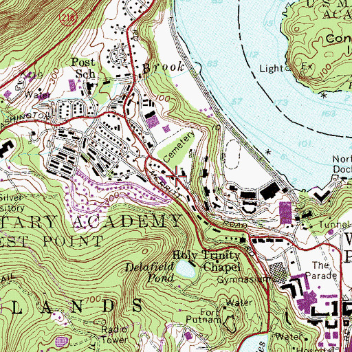 Topographic Map of West Point Fire Department Station 1, NY