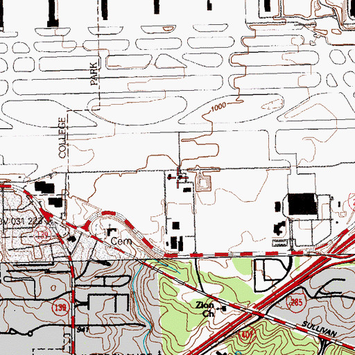 Topographic Map of Atlanta Fire Station 33, GA