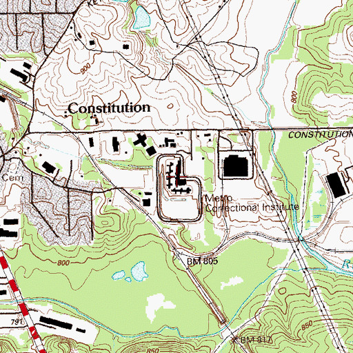Topographic Map of Metro Transitional Center, GA