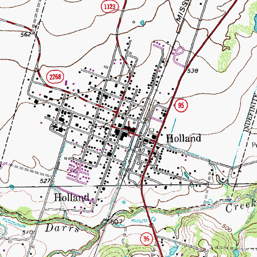 Topographic Map of Holland Police Department, TX