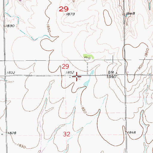 Topographic Map of Henry Family Cemetery, KS
