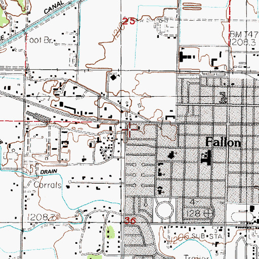 Topographic Map of Nevada Highway Patrol Northern Command West Fallon, NV