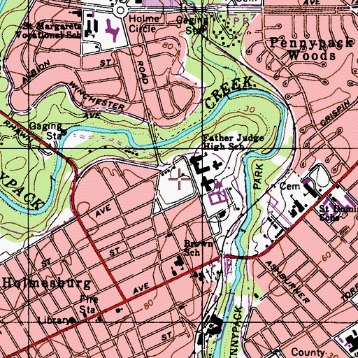 Topographic Map of Ramp Playground, PA