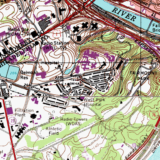 Topographic Map of Conshohocken-Windermere Playground, PA