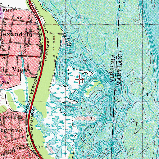 Topographic Map of Dyke Island, VA