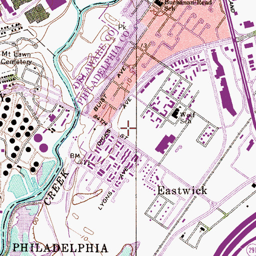 Topographic Map of Pepper School Playground, PA