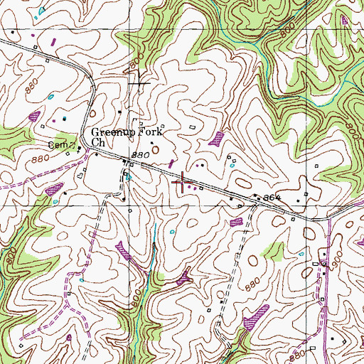 Topographic Map of Greenup Fork (historical), KY