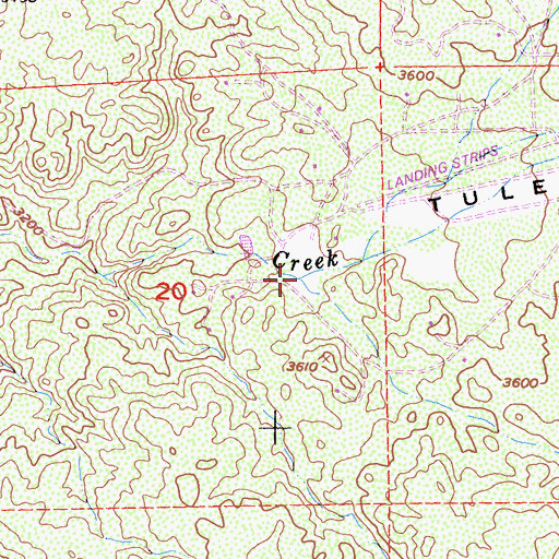 Topographic Map of Tule Valley, CA