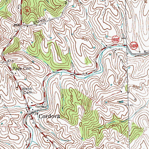 Topographic Map of Dunn Mazie Run, KY