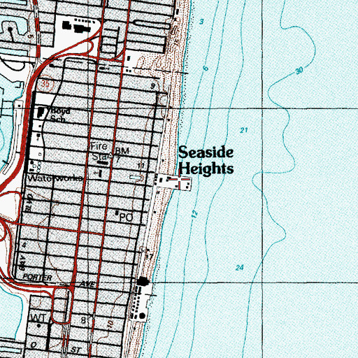 Topographic Map of Casino Pier, NJ