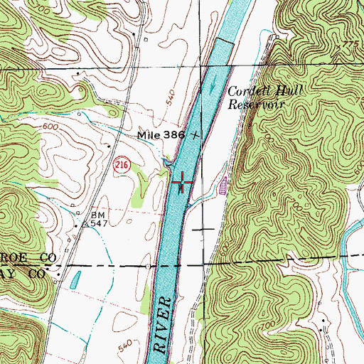Topographic Map of McFarland Shoal (historical), KY