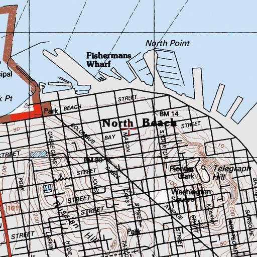 Topographic Map of Northpoint Theatre (historical), CA