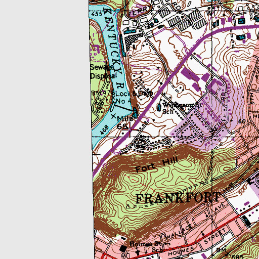 Topographic Map of Glen Willis Historical Marker, KY