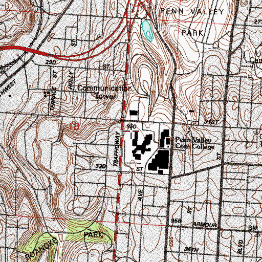Topographic Map of Alta Vista Elementary School, MO