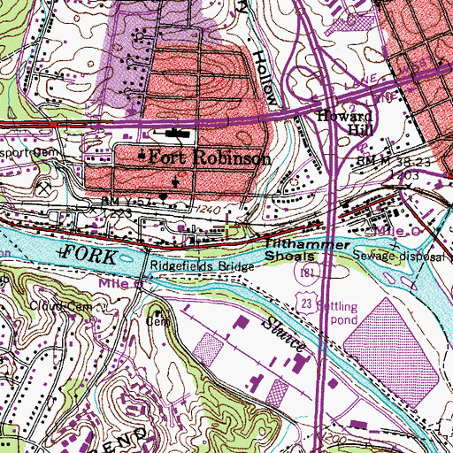 Topographic Map of Boatyard Methodist Episcopal Cemetery, TN