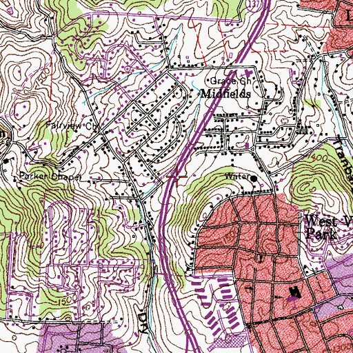 Topographic Map of Calhoun Cemetery, TN