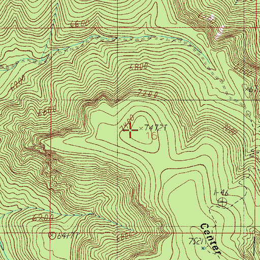 Topographic Map of Center Mountain, AZ