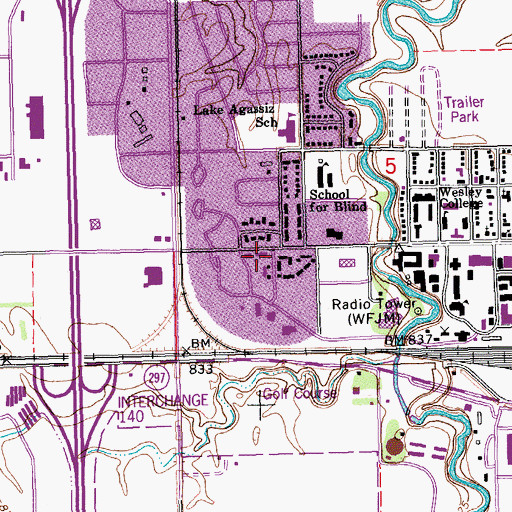 Topographic Map of Mount Vernon Apartments, ND
