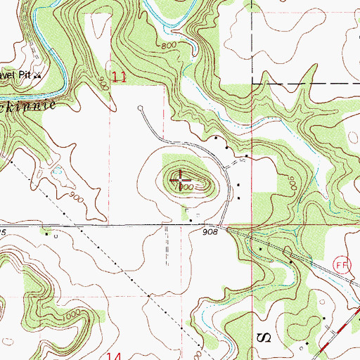 Topographic Map of Lone Mound, WI