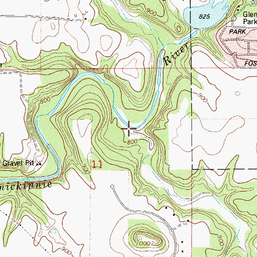 Topographic Map of Rocky Branch, WI